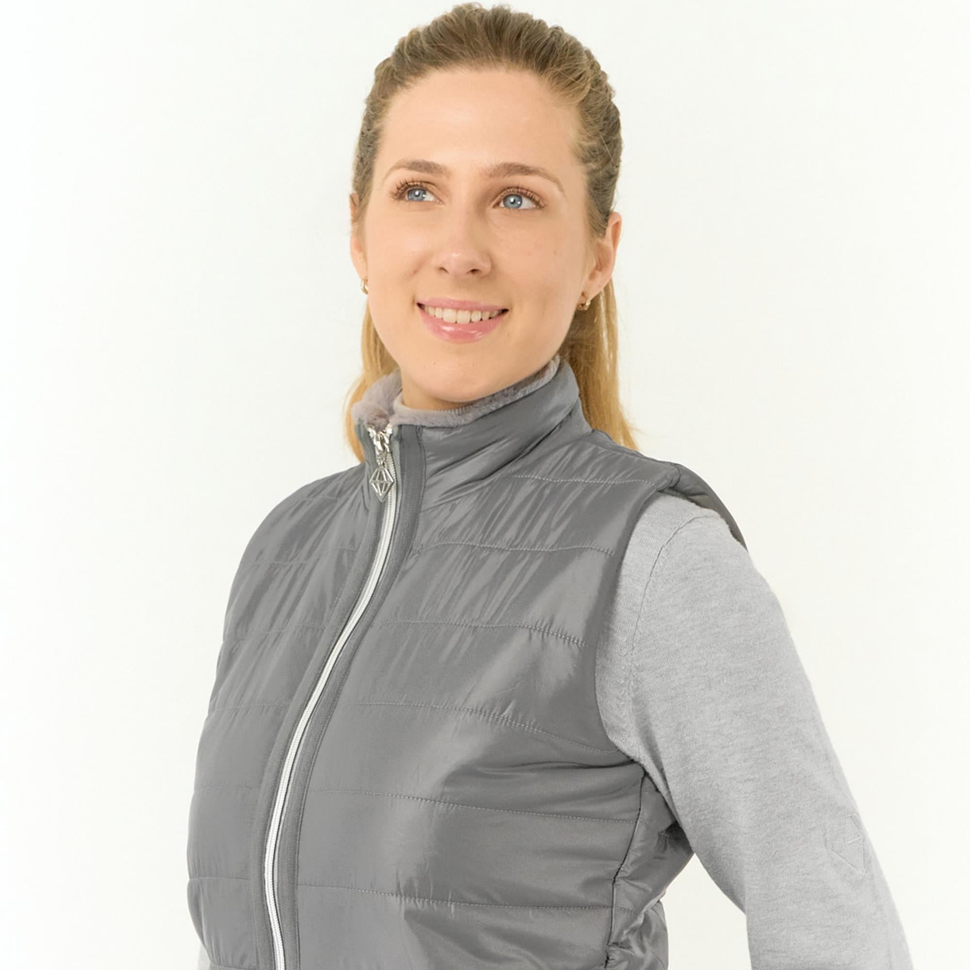 Pure Golf Hemisphere Faux Fur Ladies Golf Gilet Charcoal Grey